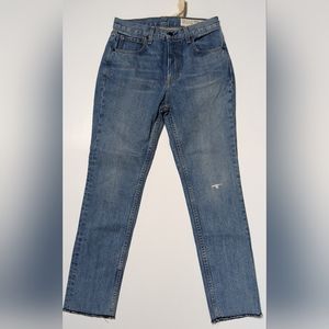 Rag & Bone Helena Raw Hem Heavy Weight Denim, Size 25 Blue W2586K NWTS